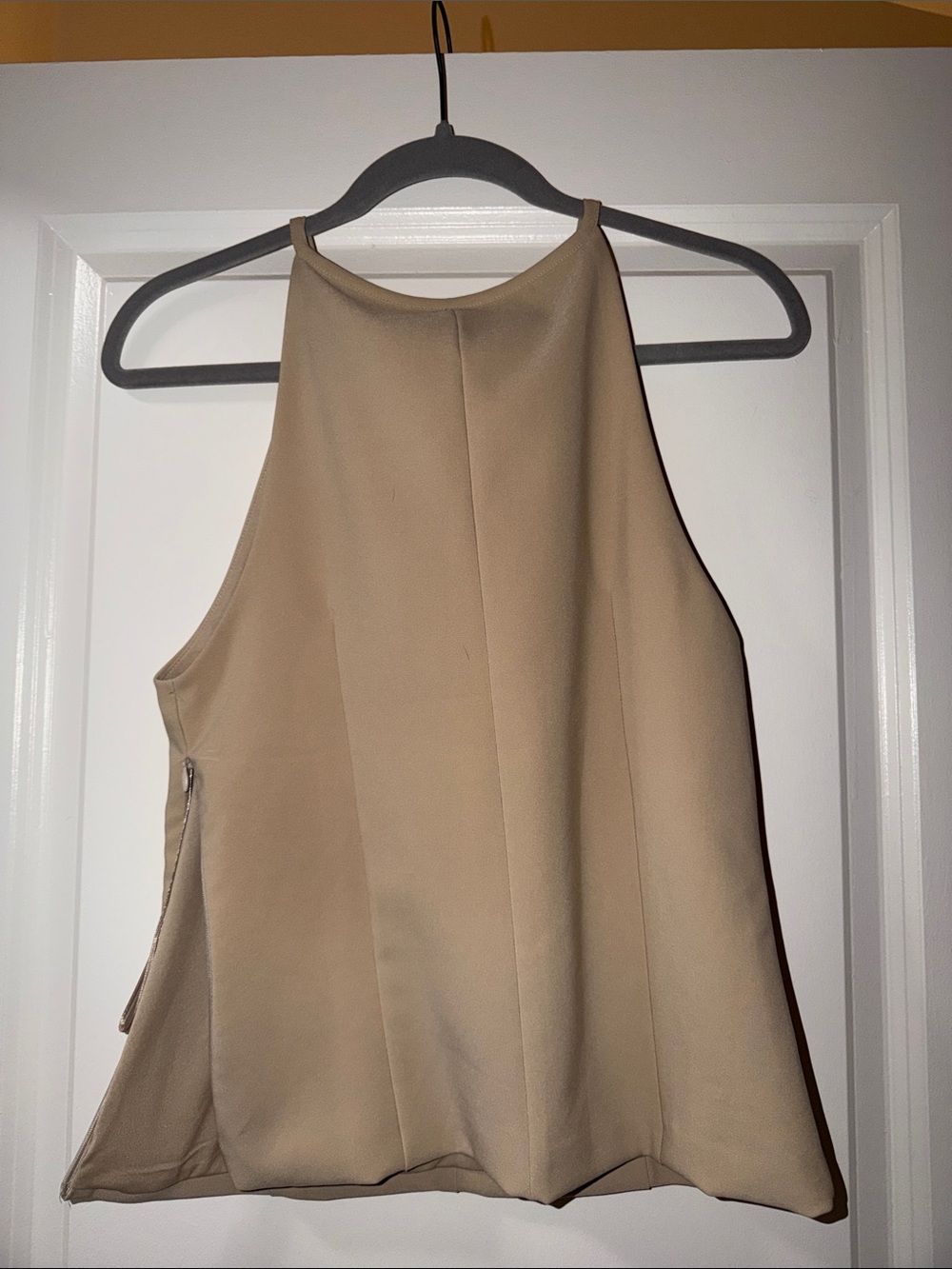 Zara Neutral Beige Halter Top Medium - Picture 3 of 4